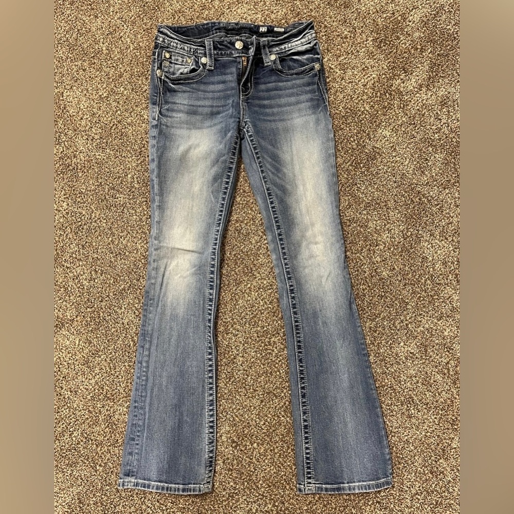 MISS ME BOOTCUT DENIM JEANS.